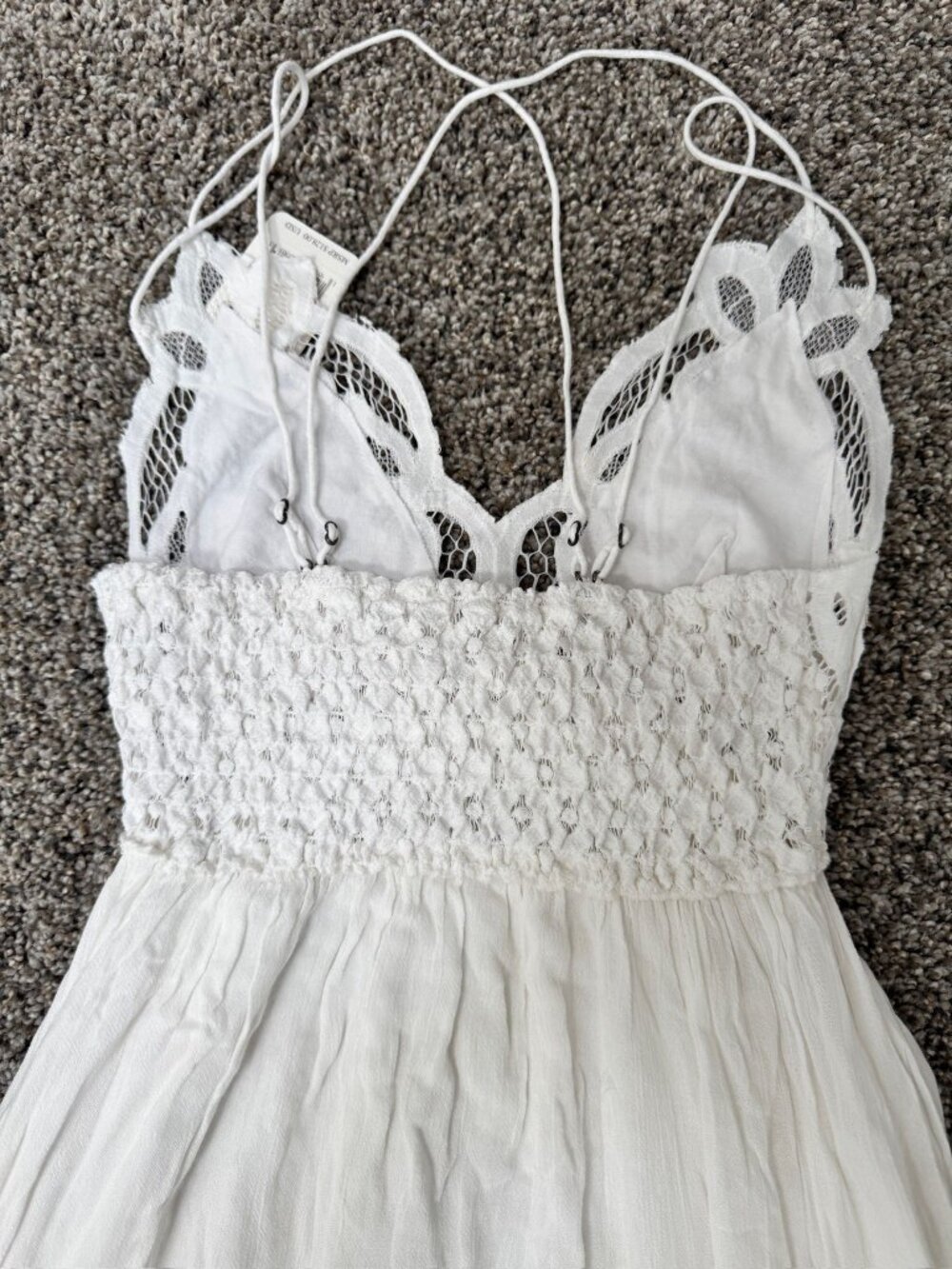 Free People Intimately White Lace Boho Maxi Dress Open Back Size S NWT - Picture 5 of 12